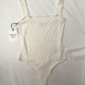 NEW Aritzia white bodysuit, size M